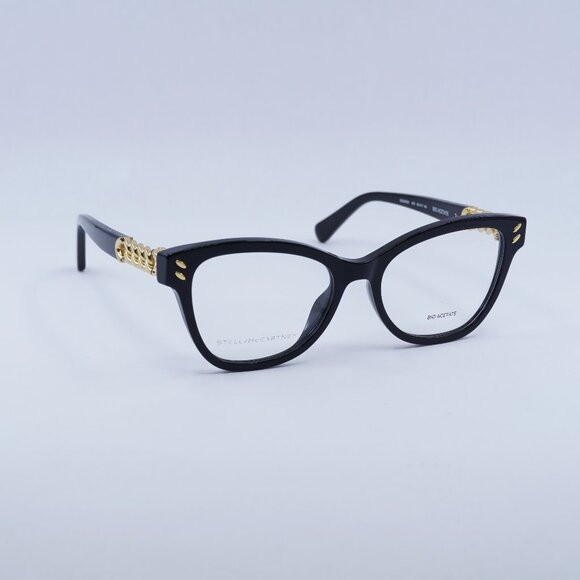 🕶️ New Stella McCartney SC50005I 001 Eyeglasses - Black/Gold Frame 53mm - Picture 1 of 10